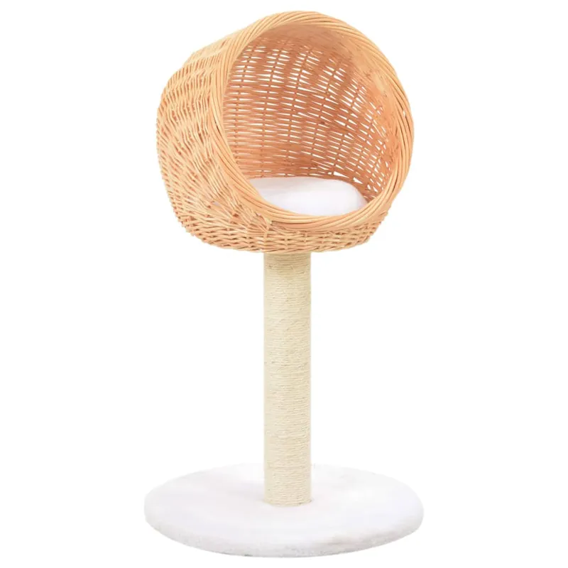 vidaXL Rascador para gatos con poste de sisal madera natural de sauce - Jardín