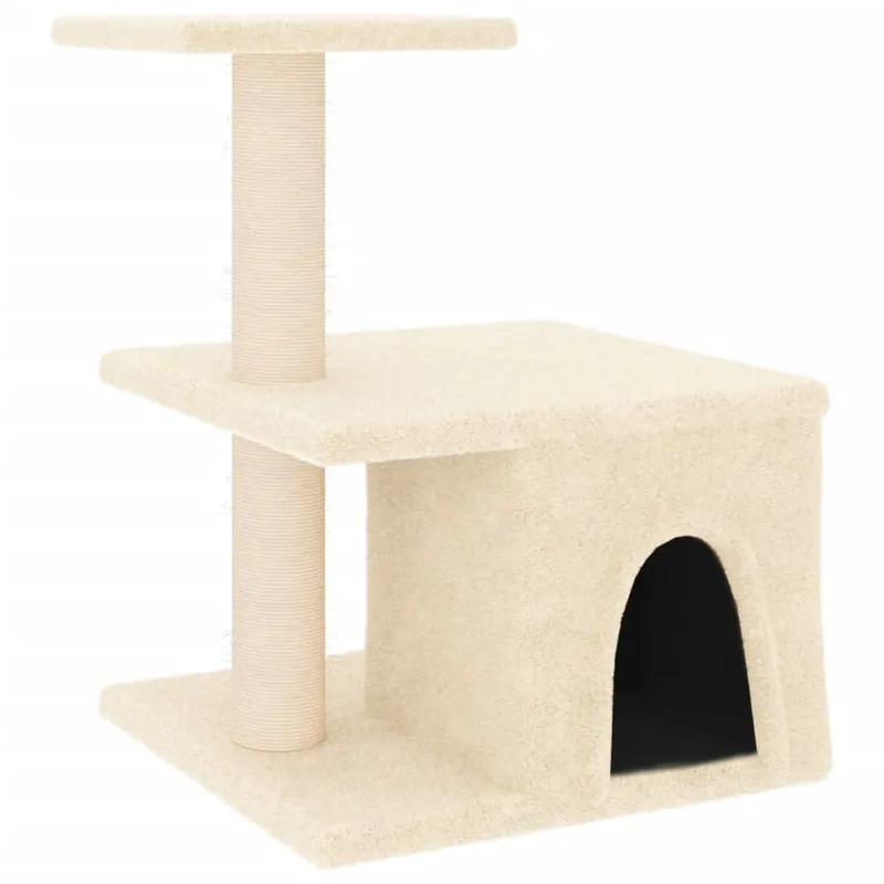 vidaXL Rascador para gatos con postes de sisal color crema 48 cm - Jardín
