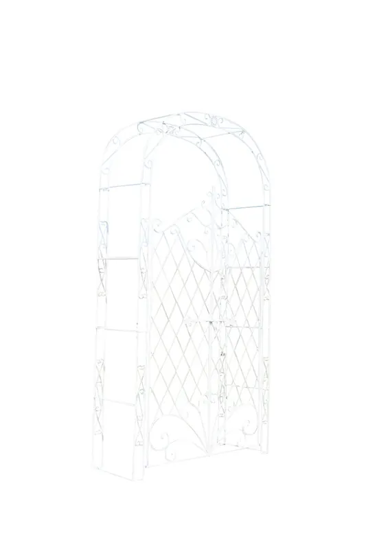 Arco de Jardín con Puerta Melissa Metal Blanco 40X120X220 cm