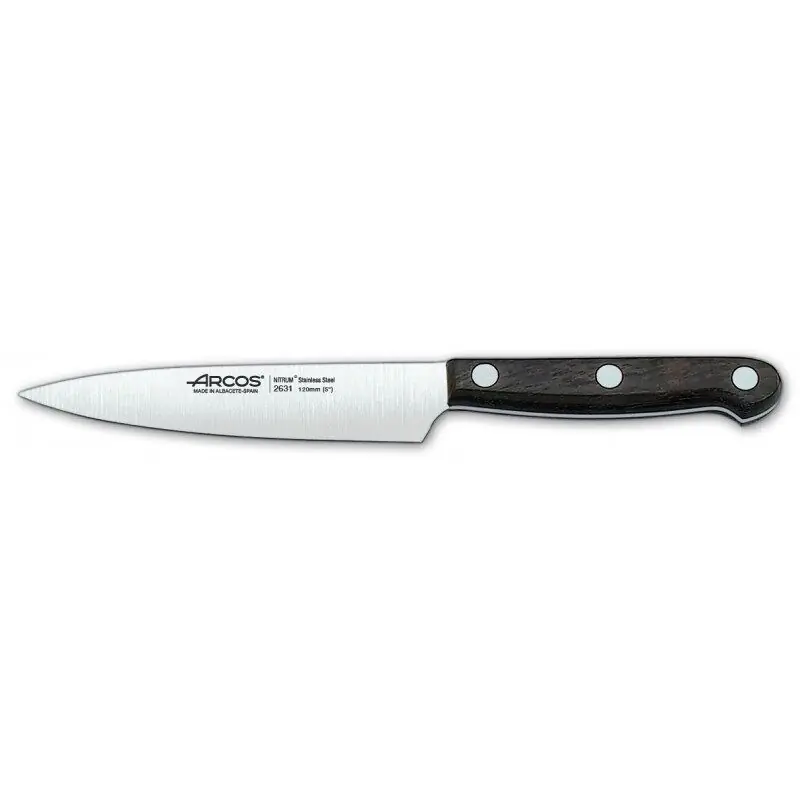 Cuchillo de Verduras de hoja de líneas clásicas de 120 mm. en exclusivo acero inoxidable NITRUM - Cocina