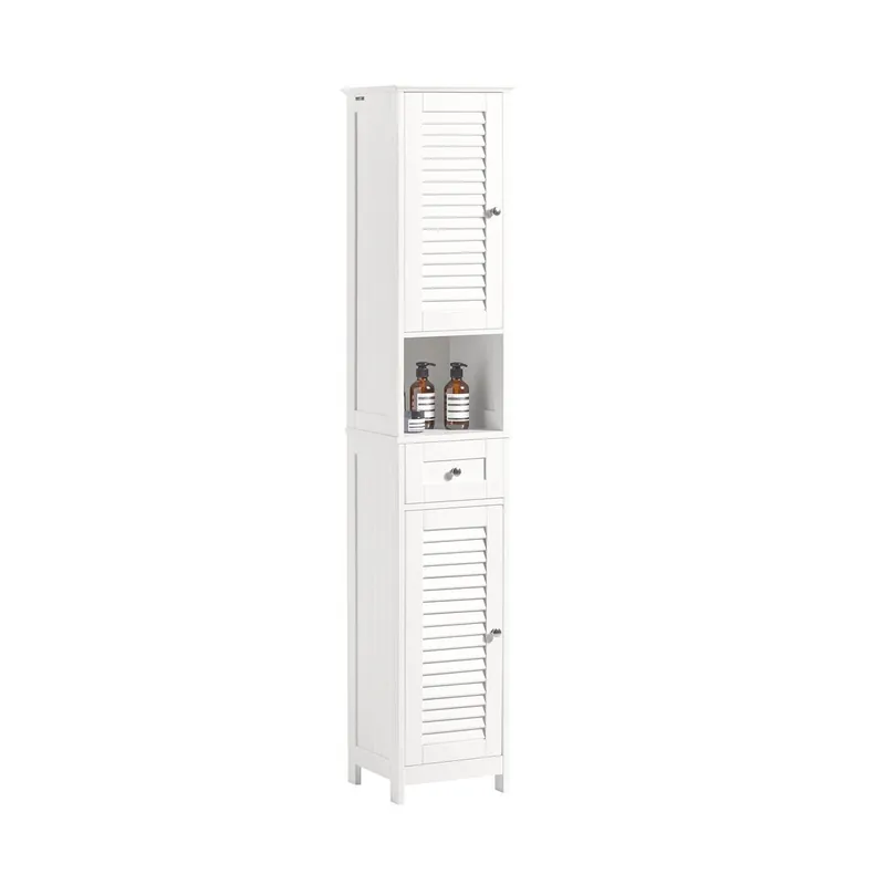 Armario para baño Alto Mueble Columna de baño estanterías de baño-2 Puertas y 1 cajón FRG236-W SoBuy ES
