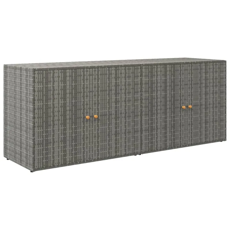 vidaXL Armario de almacenaje de jardín ratán PE negro 198x55,5x80 cm