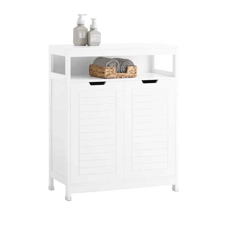 SoBuy BZR121-W Armario de Baño con 1 Comportamiento Abierto y 2 Puertas