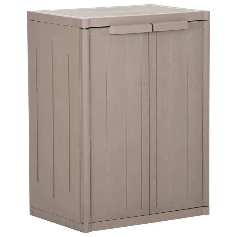 vidaXL Armario almacenaje de jardín PP apariencia madera 65x45x88 cm