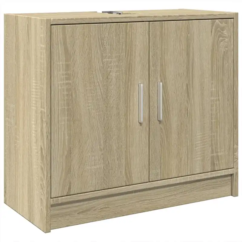 vidaXL Armario de lavabo madera ingeniería gris hormigón 63x29x55 cm - Baño