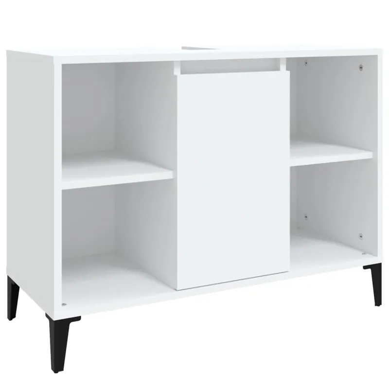 vidaXL Armario para lavabo madera contrachapada blanco 80x33x60 cm - Baño
