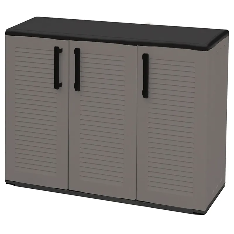 Armario de mediana altura 84x37x102cm en polipropileno, material reciclable y ecológico sostenible, equipado con bisagras y estantes ajustables - Jardín