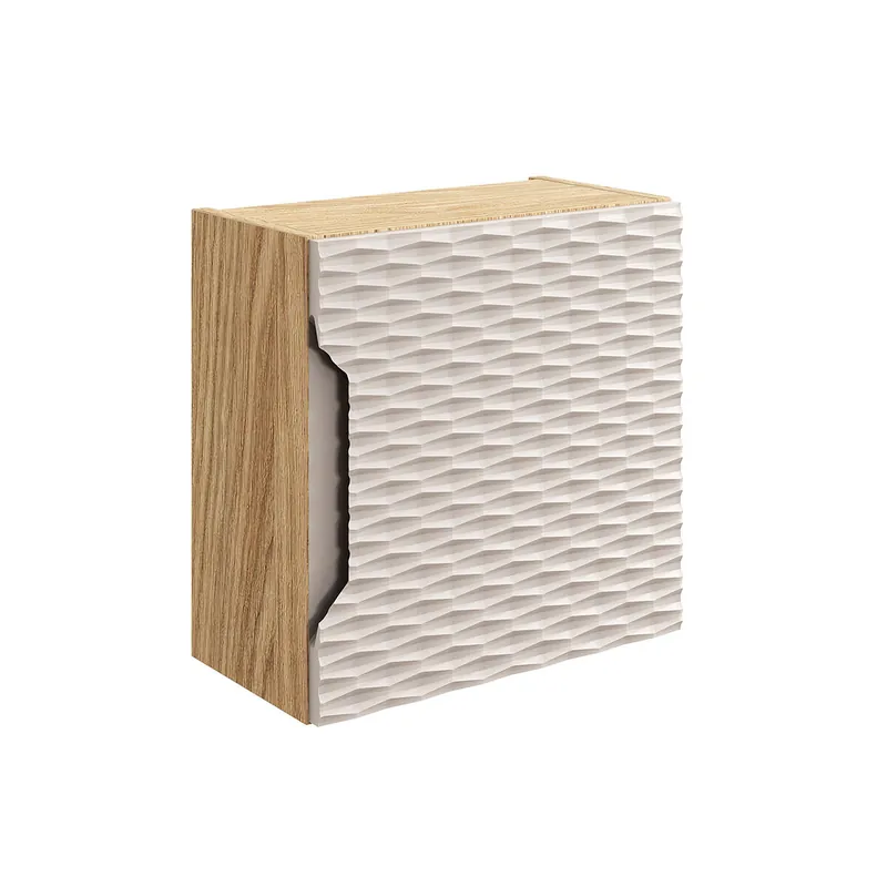 Armario de pared 1 puerta Elora Negro y Madera - Baño