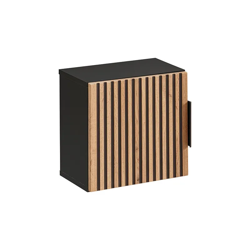 Armario de pared 1 puerta Gaia Negro y Madera - Baño