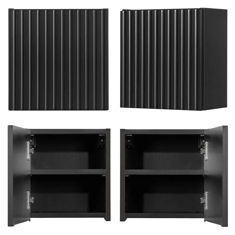 Armario de pared para baño Newport 30x30x19 cm - Negro [en.casa]