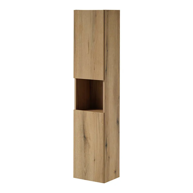Armario de pared para baño Newport 140x30x25 cm Coast Evoke Oak - Efecto roble [en.casa]