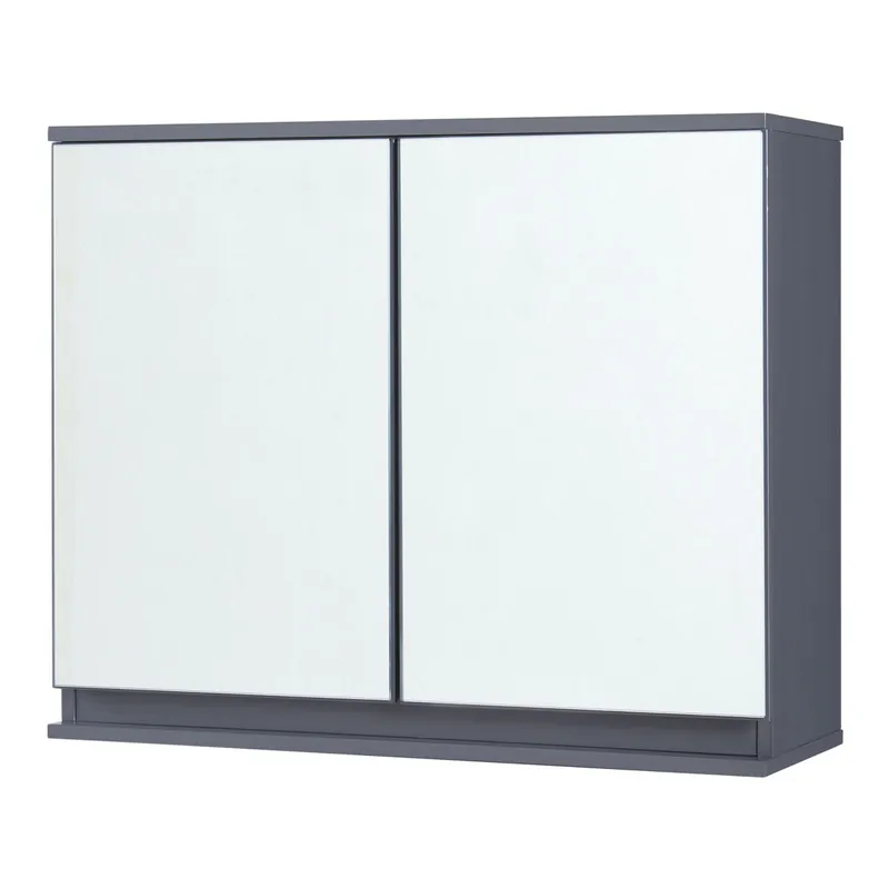 Armario mural Overath con espejo para baño 60x20x50cm - Gris [en.casa]