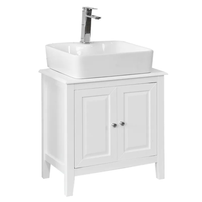 Armario para el Debajo del Lavado,2 Puertas,Blanco,L 60 x P 30 x H 62 cm FRG202-W SoBuy