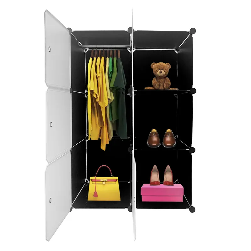 Armario Vestidor Cube Personalizable Boxed Basic Nyana Home 6 Cubos/Puertas Organización del Hogar Perchero Zapatero 110x75x47cm Blanco - Bebé