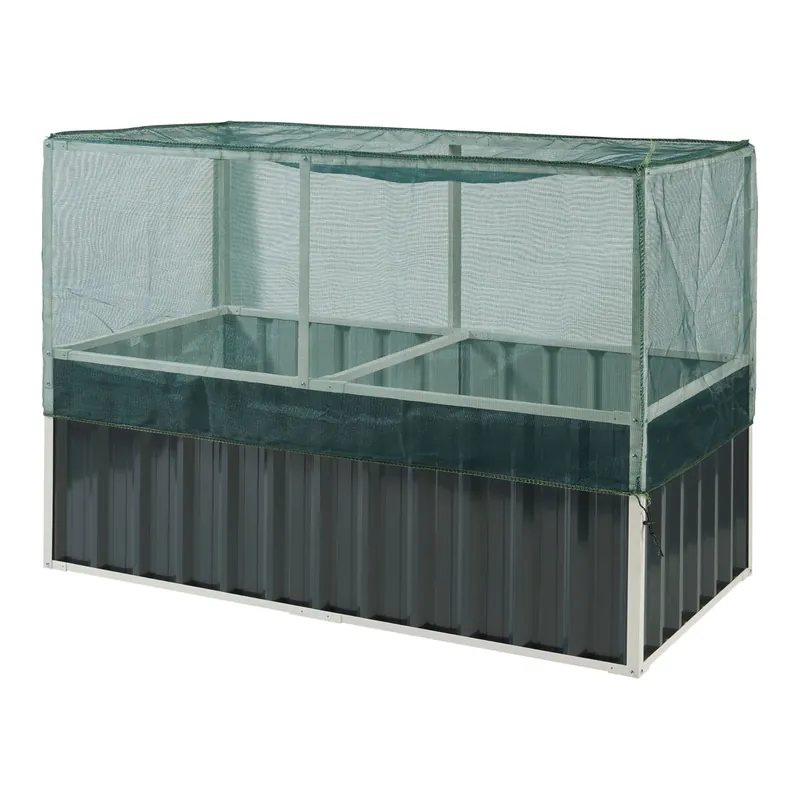 Arriate de altura Alblasserdam con malla acero 90x90x88cm - Antracita [en.casa]