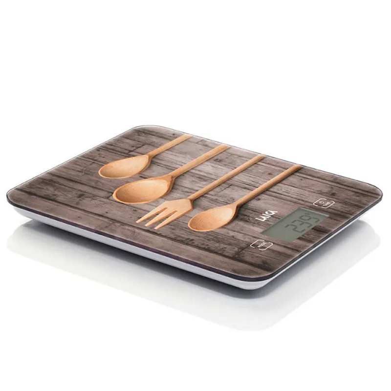 Balanza electrónica, de cocina diseño madera cucharas 10 kg. - Electrodomésticos