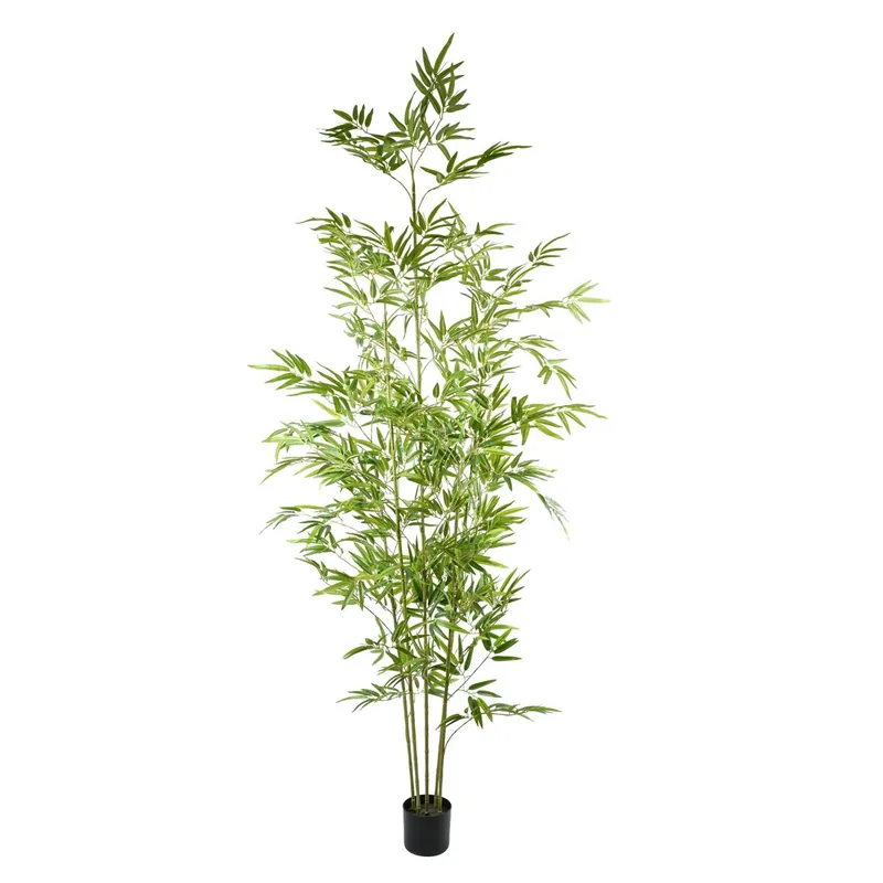 Bambú Artificial 235cm - Planta decorativa Realista con cañas naturales para Hogar ideal para Interiores