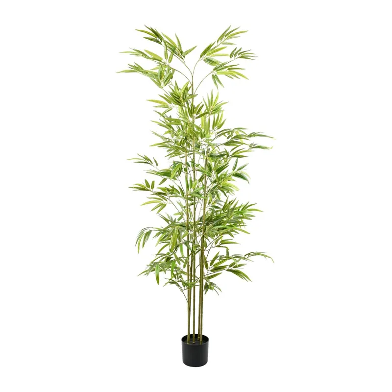 Bambú Artificial 190cm - Planta decorativa Realista con cañas naturales para Hogar ideal para Interiores