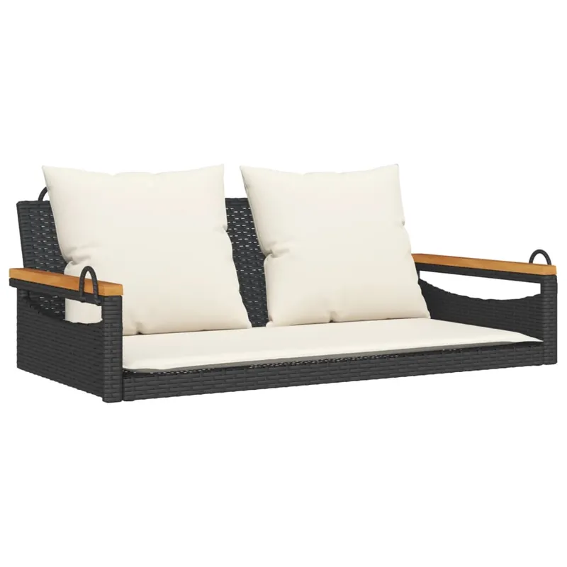vidaXL Banco columpio con cojines ratán sintético beige 109x62x40 cm - Jardín