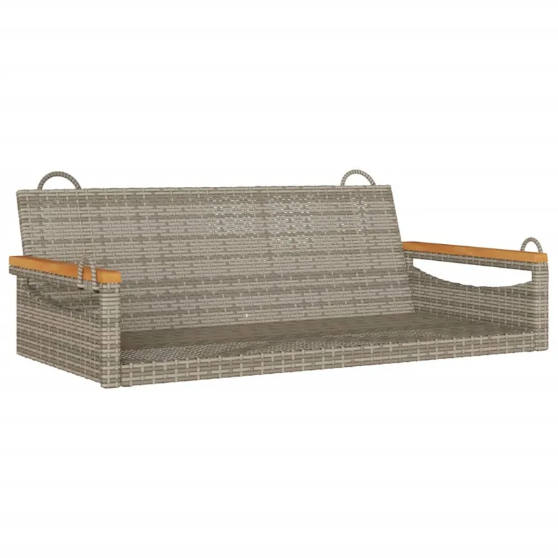 vidaXL Banco columpio de ratán sintético gris 109x62x40 cm - Jardín