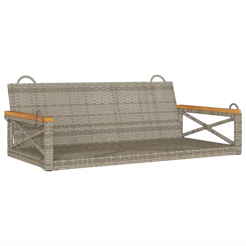 vidaXL Banco columpio de ratán sintético gris 109x62x40 cm - Jardín