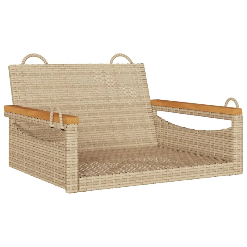 vidaXL Banco columpio de ratán sintético gris 63x62x40 cm - Jardín