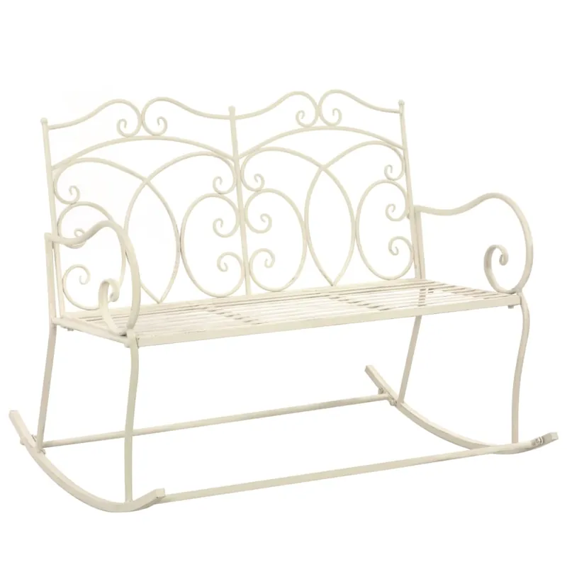 vidaXL Banco de jardín metal marrón envejecido 104 cm