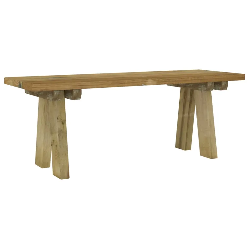 vidaXL Banco de jardín madera maciza de pino impregnada 110 cm