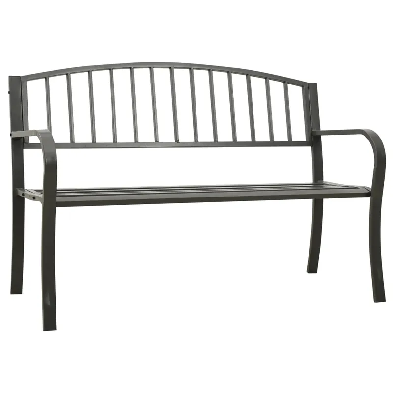 vidaXL Banco de jardín acero negro 120 cm