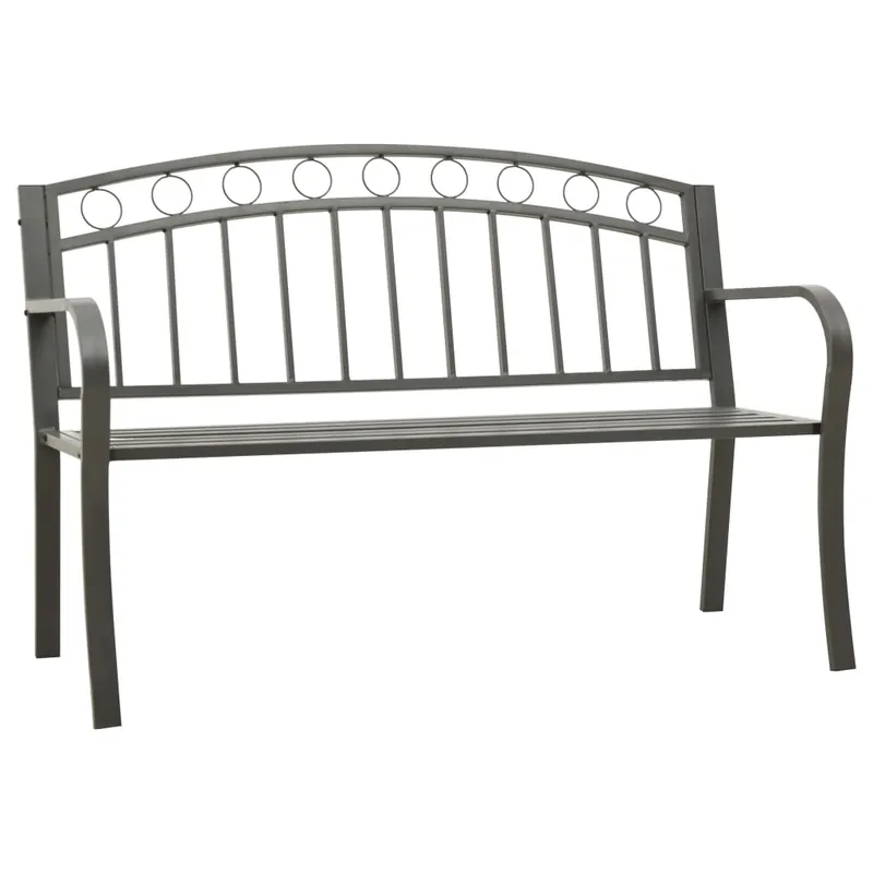 vidaXL Banco de jardín acero gris 120 cm