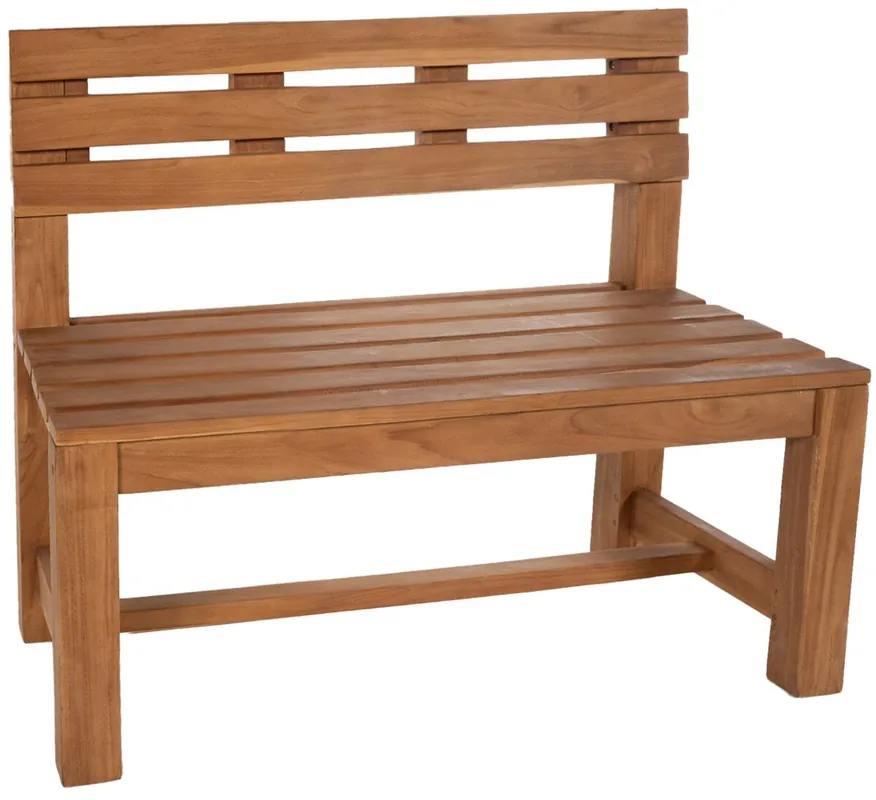 Banco de teca Augusta Madera Teca 50X120X85 cm - Jardín