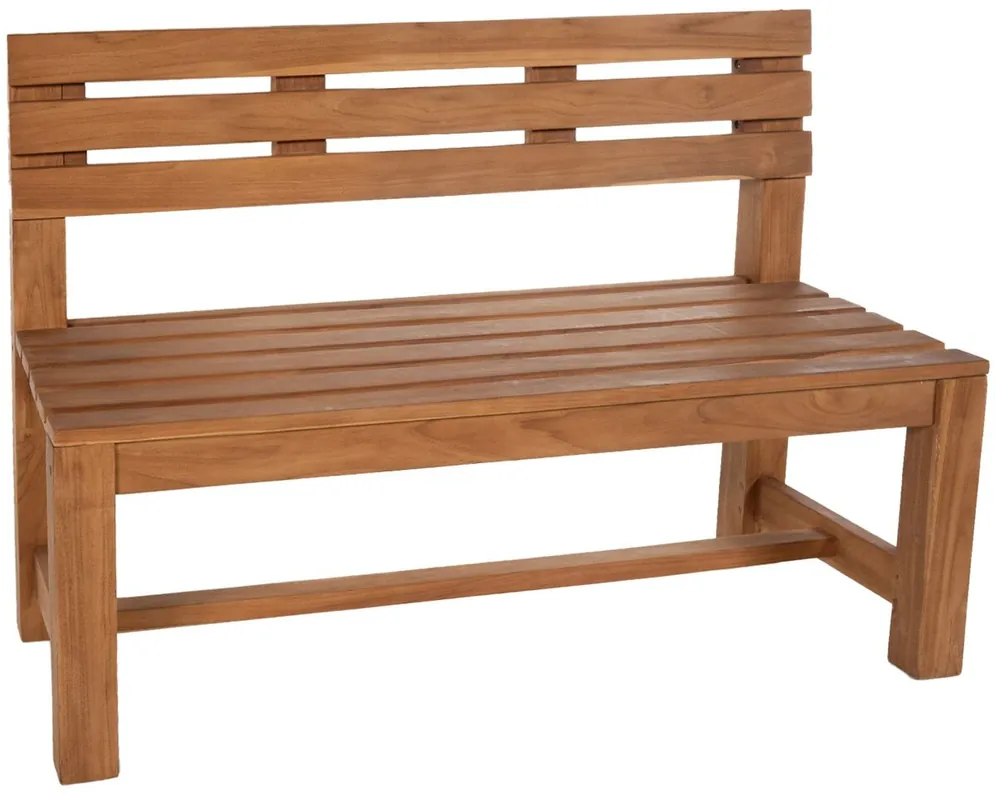 Banco de teca Augusta Madera Teca 50X150X85 cm - Jardín