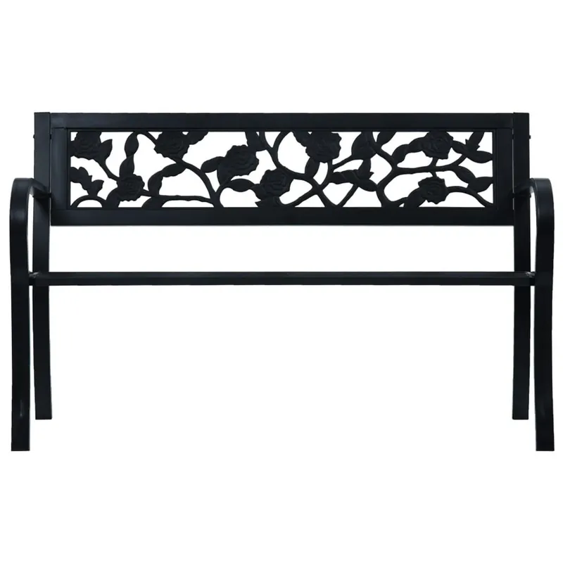 Banco de jardín Baker metal negro 77x125x53 cm