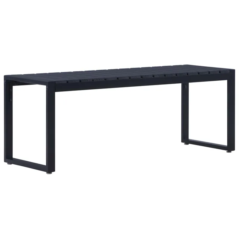 Banco de jardín muebles de exterior terraza terraza 120,5 cm panel negro 02_0011211