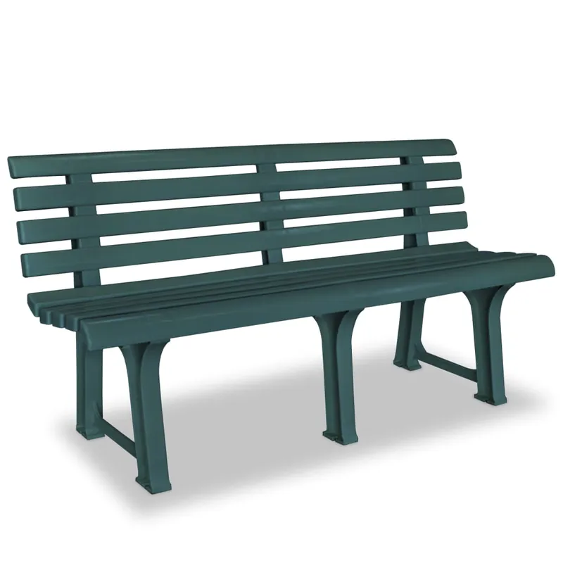 Banco de jardín para terraza mueble de exterior 1455 cm plástico verde 02_0011245