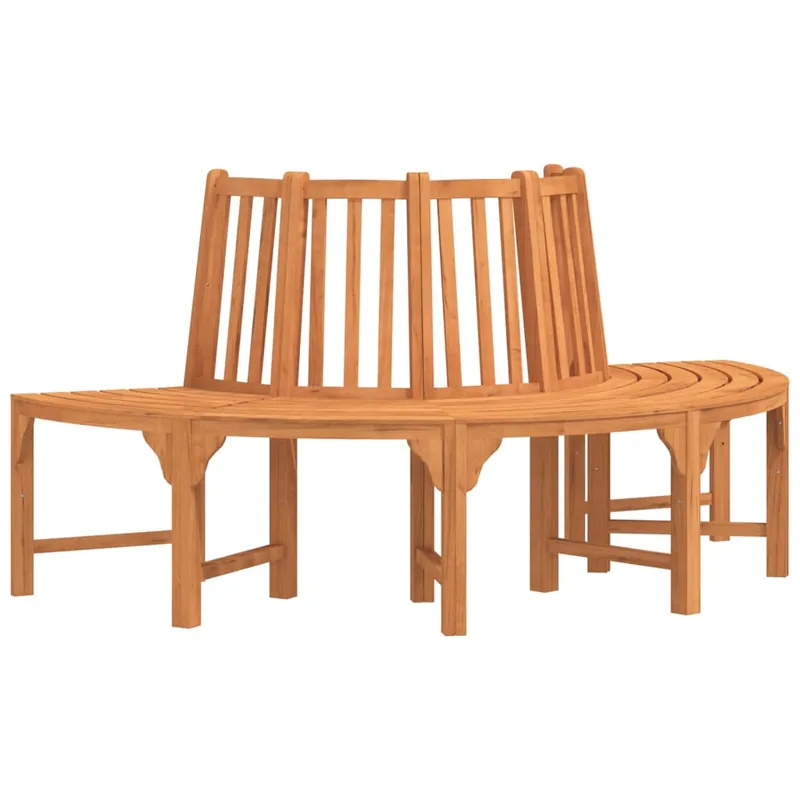Banco de jardín Muebles de exterior terraza semicircular torre de árbol ø208cm madera maciza eucalipto 02_0011821