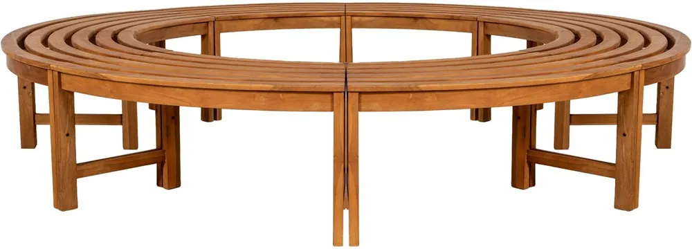 Banco de árbol Nila sin respaldo 250 cm Madera Marrón 250X250X45 cm - Jardín