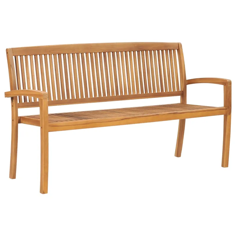 Banco de jardín para terraza 3 plazas apilable 159 x 575 x 90 cm madera maciza de teca 02_0011030
