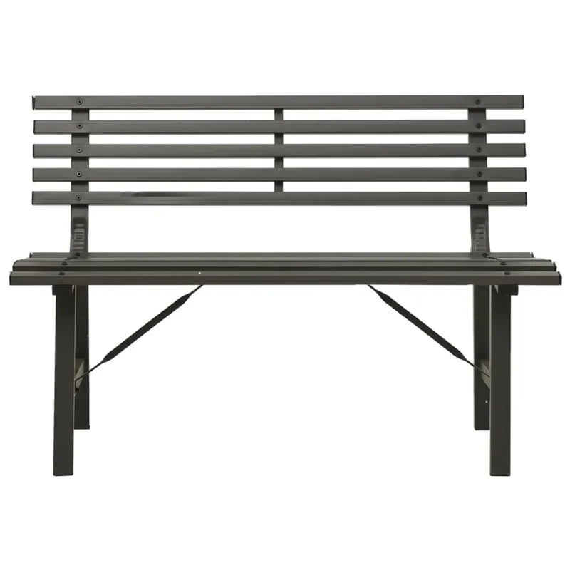 Banco de jardín Park acero negro 76,5x110x59 cm