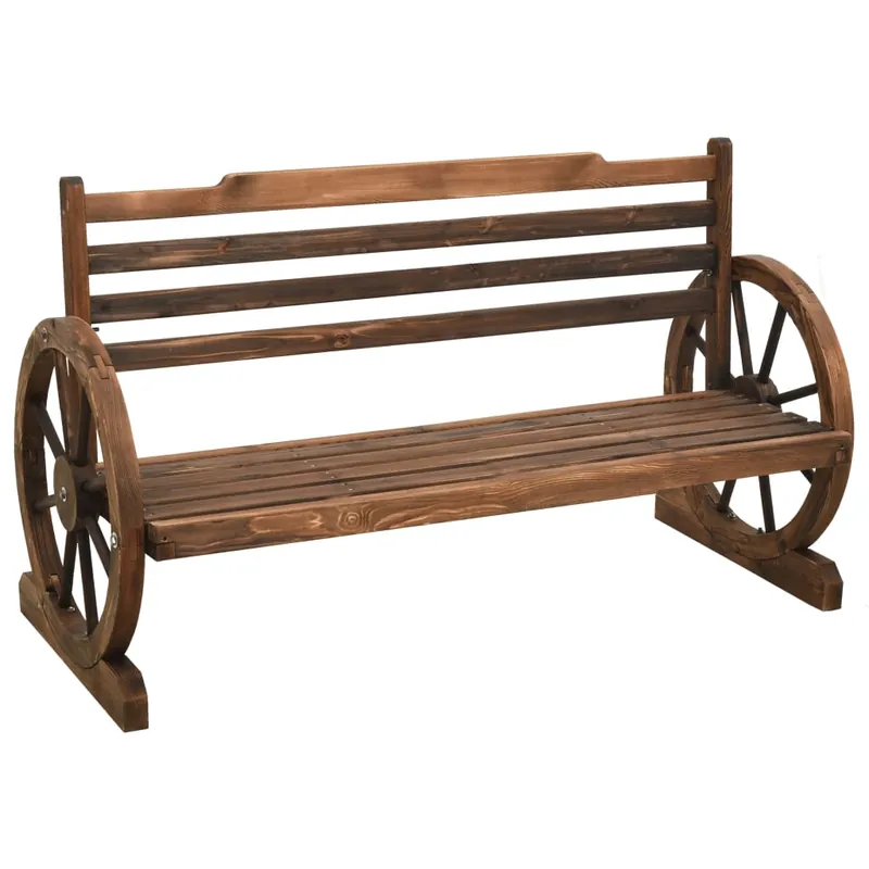 vidaXL Banco de jardín madera maciza de abeto 112 cm