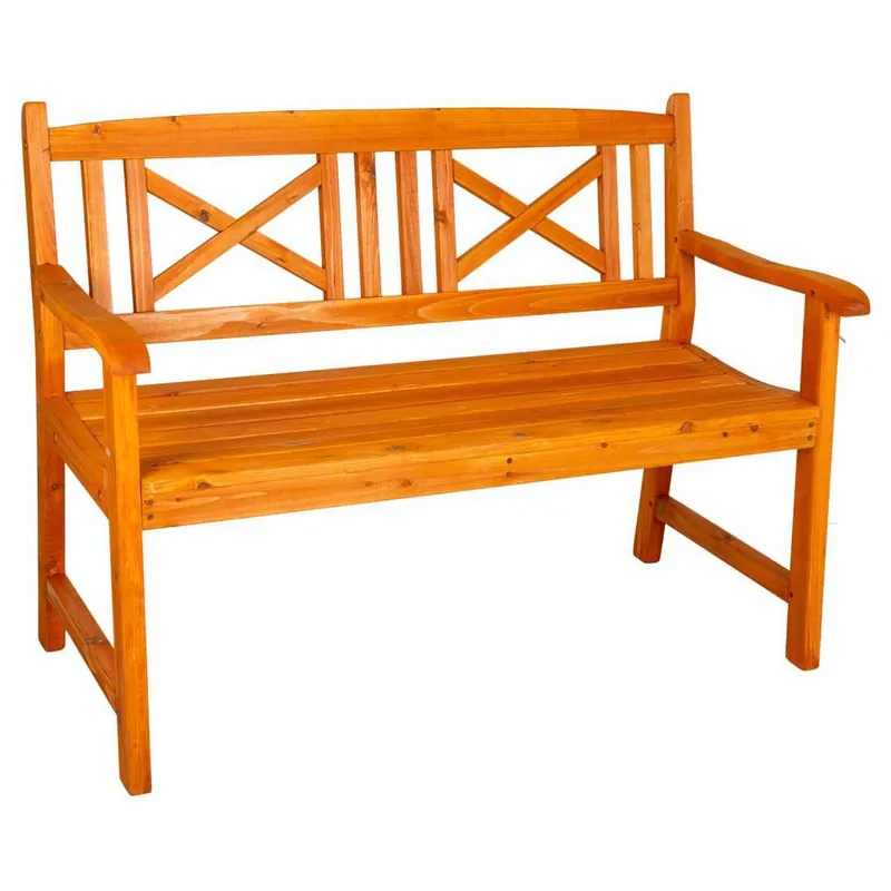 Banco de madera naranja 120x60x90 - Jardín