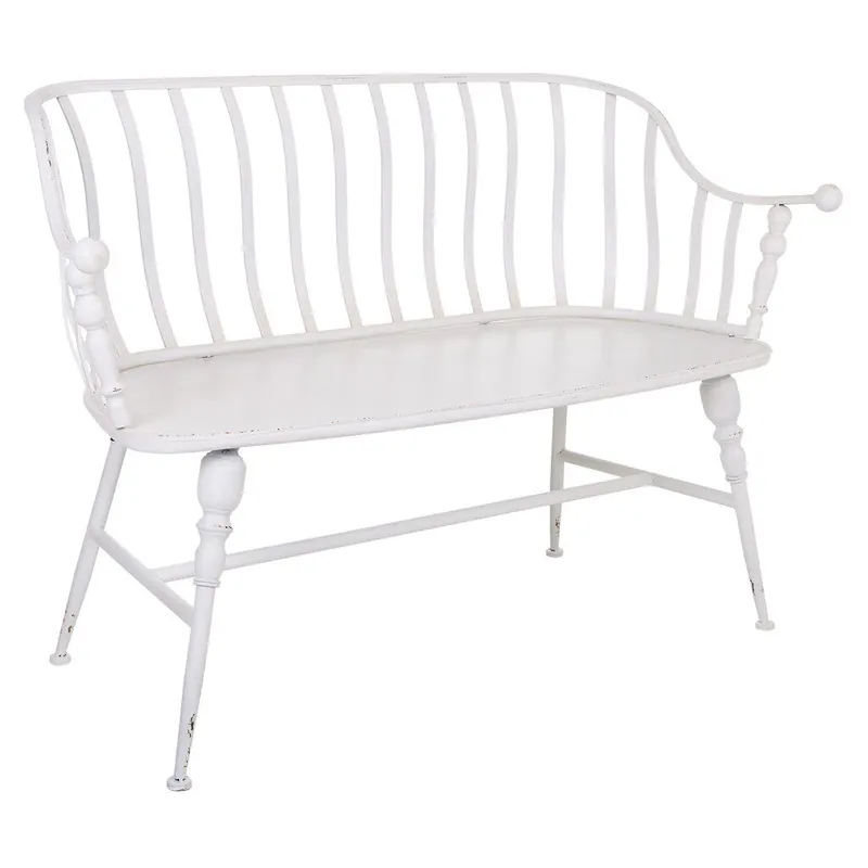 Banco de metal blanco 128x53x86 - Jardín