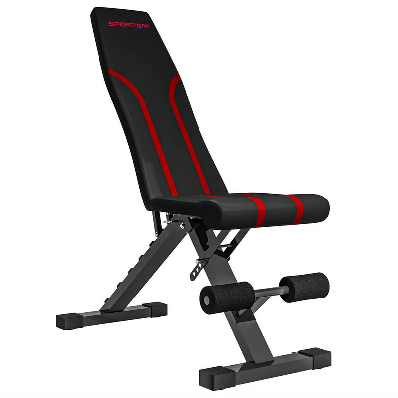 SPORTNOW Banco de Pesas Ajustable Banco de Musculación Plegable Banco de Abdominales para Entrenamiento de Cuerpo Completo en Hogar Gimnasio Negro - Deporte