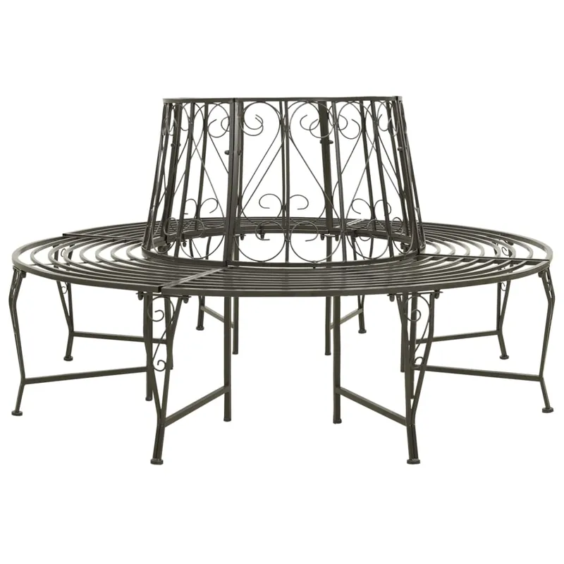 vidaXL Banco para árbol de jardín acero 160 cm