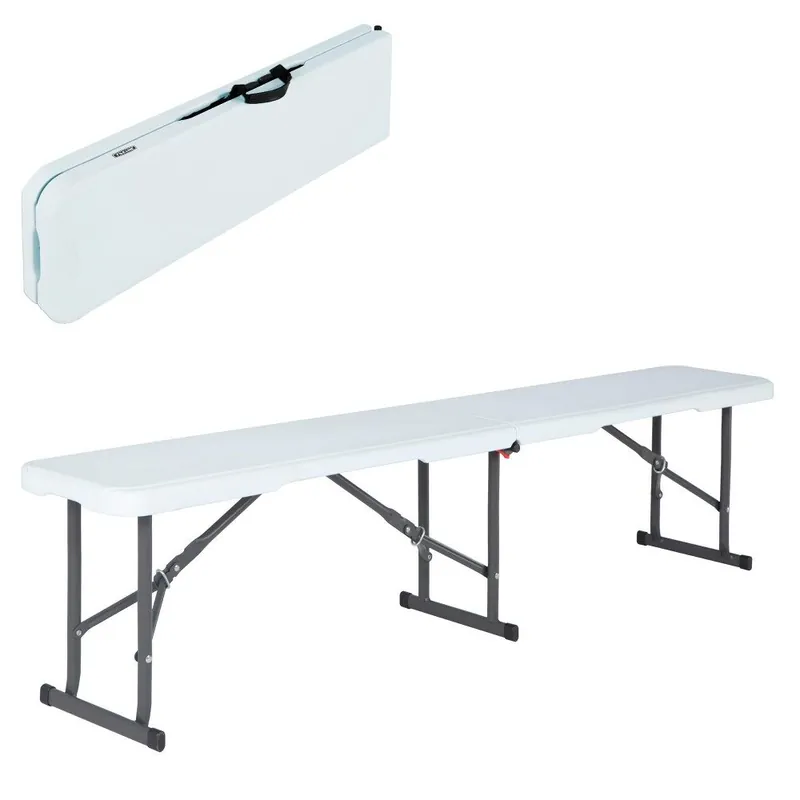 Banco plegable ultrarresistente 454 kg LIFETIME 183x29x42 cm UV100 - Jardín