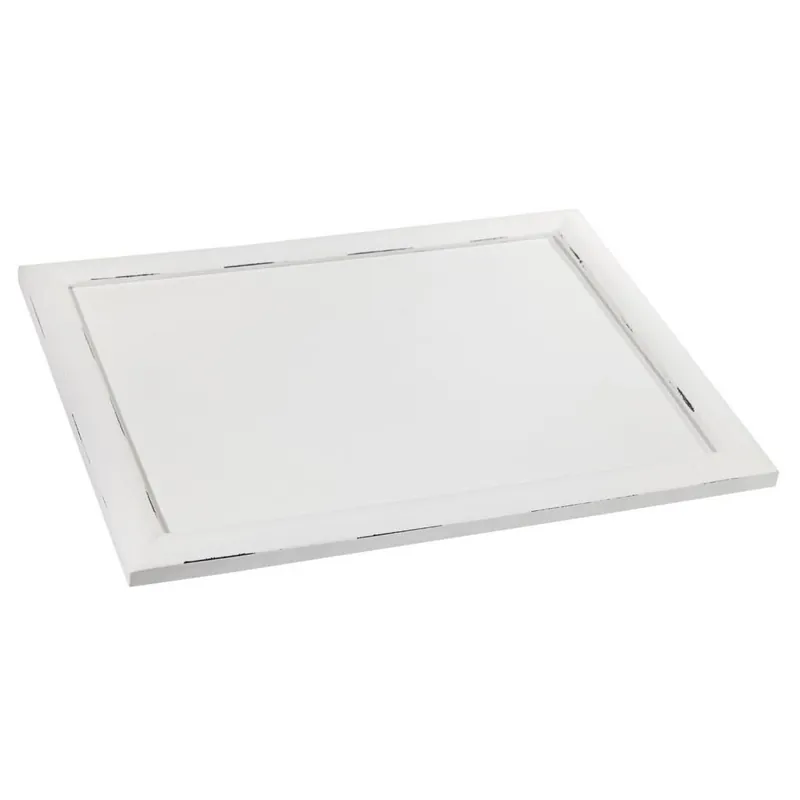 Bandeja de madera con lacado blanco 43x33x5.5 - Cocina