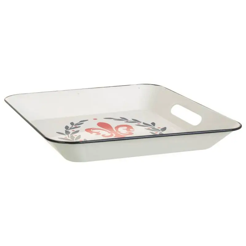Bandeja de metal blanca 28,5x28,5x4 - Cocina