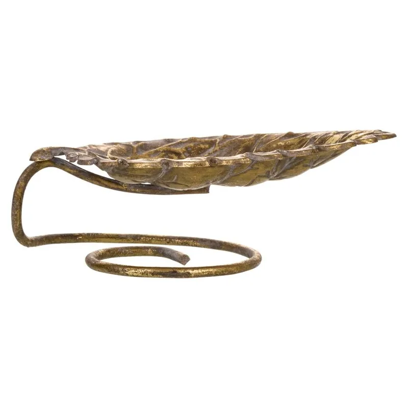 Bandeja hoja de metal dorada decoración 24x13.5x8 - Cocina
