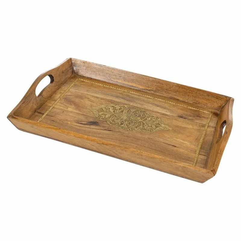 Bandeja Alexandra House Living Marrón Madera de mango 31 x 16 x 49 cm - Cocina