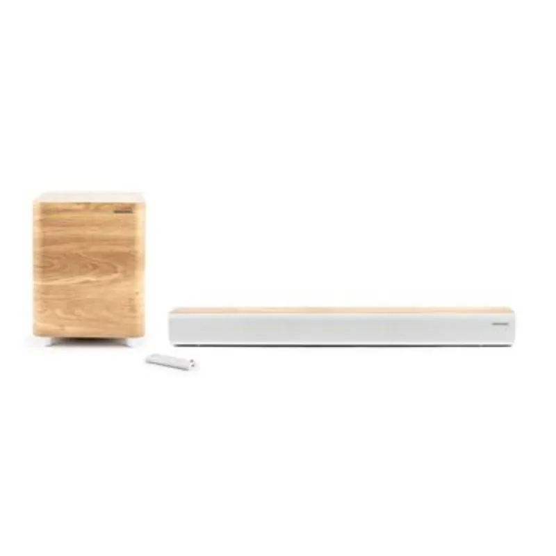 Barra de sonido bluetooth con subwoofer inalámbrico potencia músical 300w acabado madera/negro - Electrónica